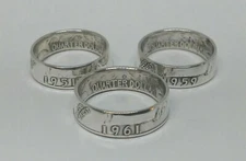 Coin ring handmade from US SILVER QUARTER 1940-1964 SIZES 4-8.5 pick year & size