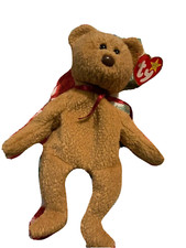 RETIRED TY BEANIE BABY 'CURLY' THE BEAR WITH ERRORS Vintage tan 4052