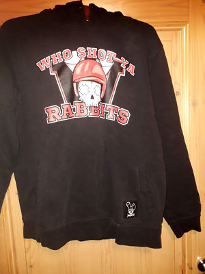 Jungenpulli  Jungen-Kapuzenpulli Jungen-Hoodie schwarz Gr. L WHO SHOT YA RABBITS