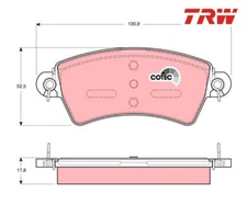 Bremsbelagsatz, Scheibenbremse COTEC TRW GDB1385 für Peugeot