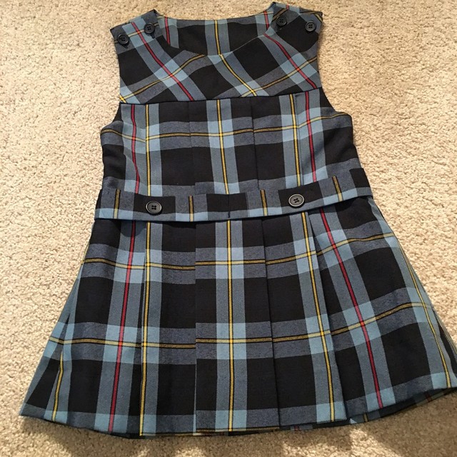 burgundy plaid uniform dress