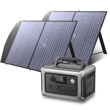 ALLPOWERS Power Station 600W Solar Generator with 200W Solar Panel LifePO4 UPS