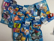 Complete set (12) DISNEY JIGGLIES Squeezy Stretchy New Sealed Mickey Minnie Pooh