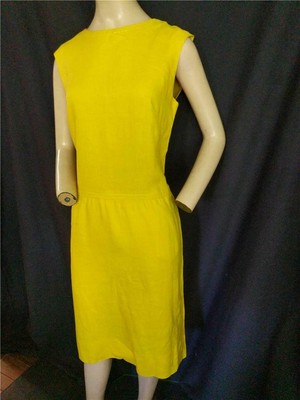 mustard yellow linen dress