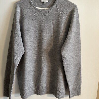 Peter Millar 100% Extra Fine Merino Wool Crewneck Sweater with Elbow Patches - M