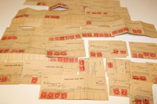 Vintage lot of 1950s POSTAGE DUE BILLS Form 3582a Stamps J77 J76 J66