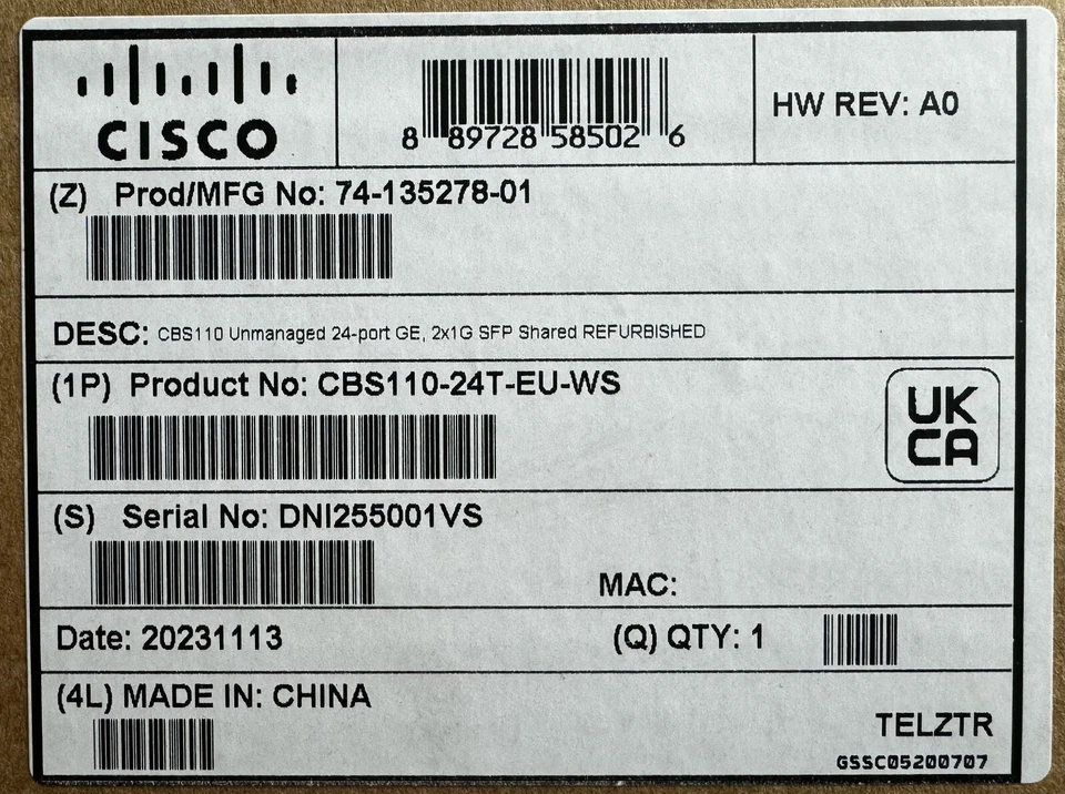 Cisco Refresh CBS110-24T 24 2 SFP Port Gigabit Ethernet Switch-Same Day Shipping - Image 3 of 4
