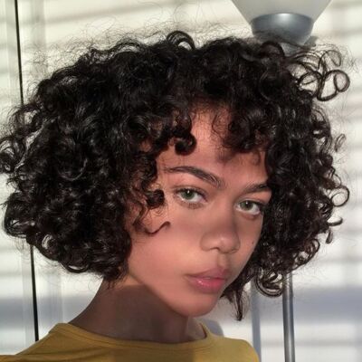 Women Sexy Black Afro Fluffy Human Hair Wig No Lace Daily Use Heat Safe Party US