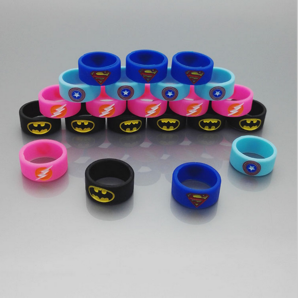 22mm Silicone Superhero Vape Bands Rings Protect eCig Glass x2 | x5 | x9  RDA RTA