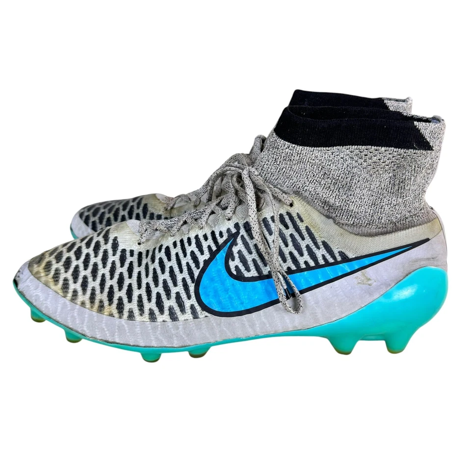 Nike Magista Obra Size US 10.5 ACC Aqua Blue/Gray 641322-040 Soccer Cleats - Image 4 of 4
