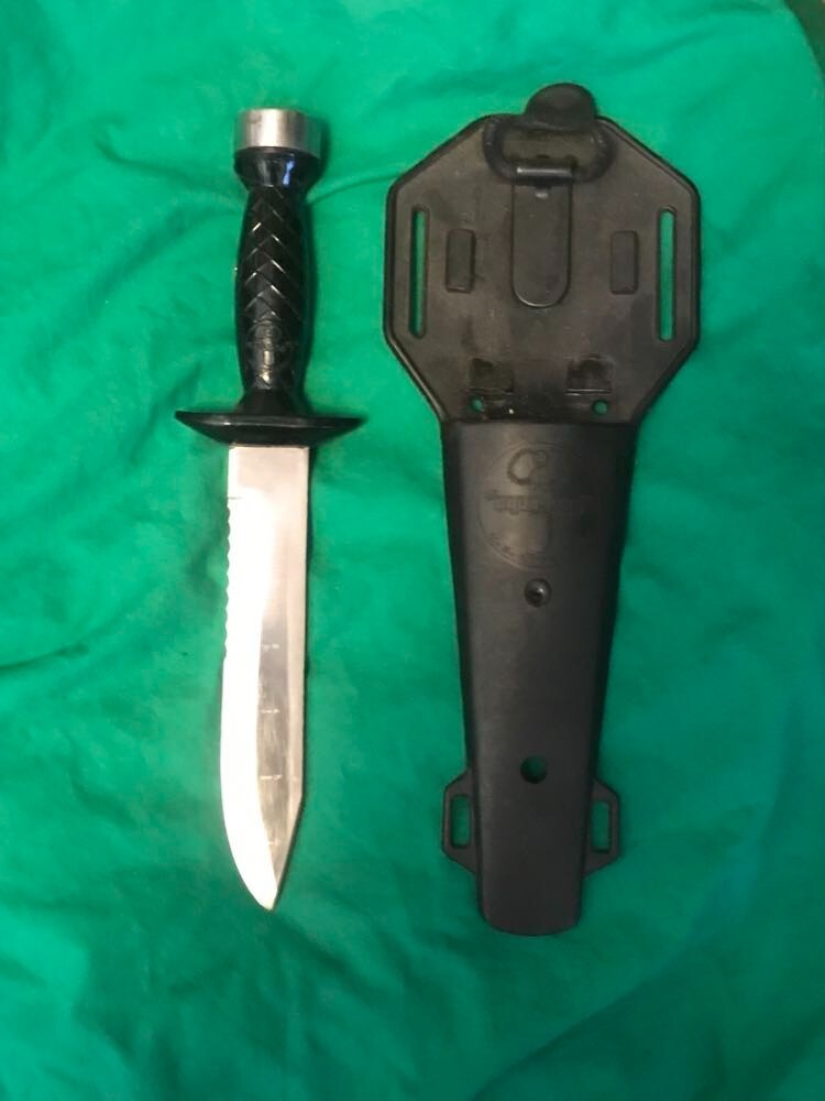 VTG TOY DIVER AQUA LUNG SCUBA DIVING KNIFE USN DAGGER SEABEES BELL ...