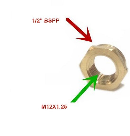 Dynapex Hydraulic Fitting – M12 X 1.25 Female Coupling Adapter, Inverted Flare-615186