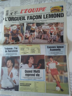 GREG LEMOND / L'EQUIPE 26. Juli 1991 / RADSPORT / L'ORGUEIL FACON LEMOND