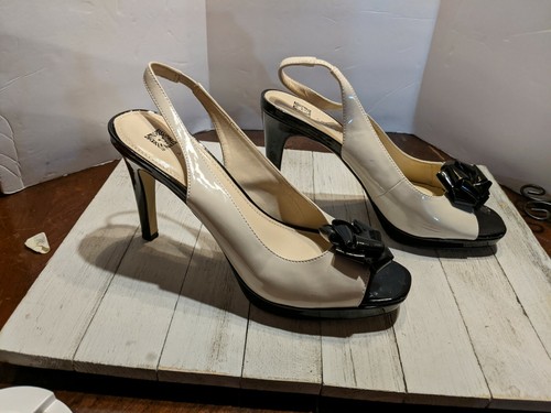 Anne Klein Slingback Heels Peep Toe 