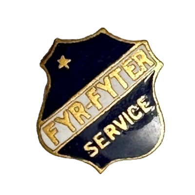 Fyr-Fytr Service Employee Award 0.75'' Enamel Screw Back Lapel Stud c1920s