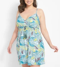 Cacique Lane Bryant Multicolor Printed Chemise Babydoll Sz 22/24