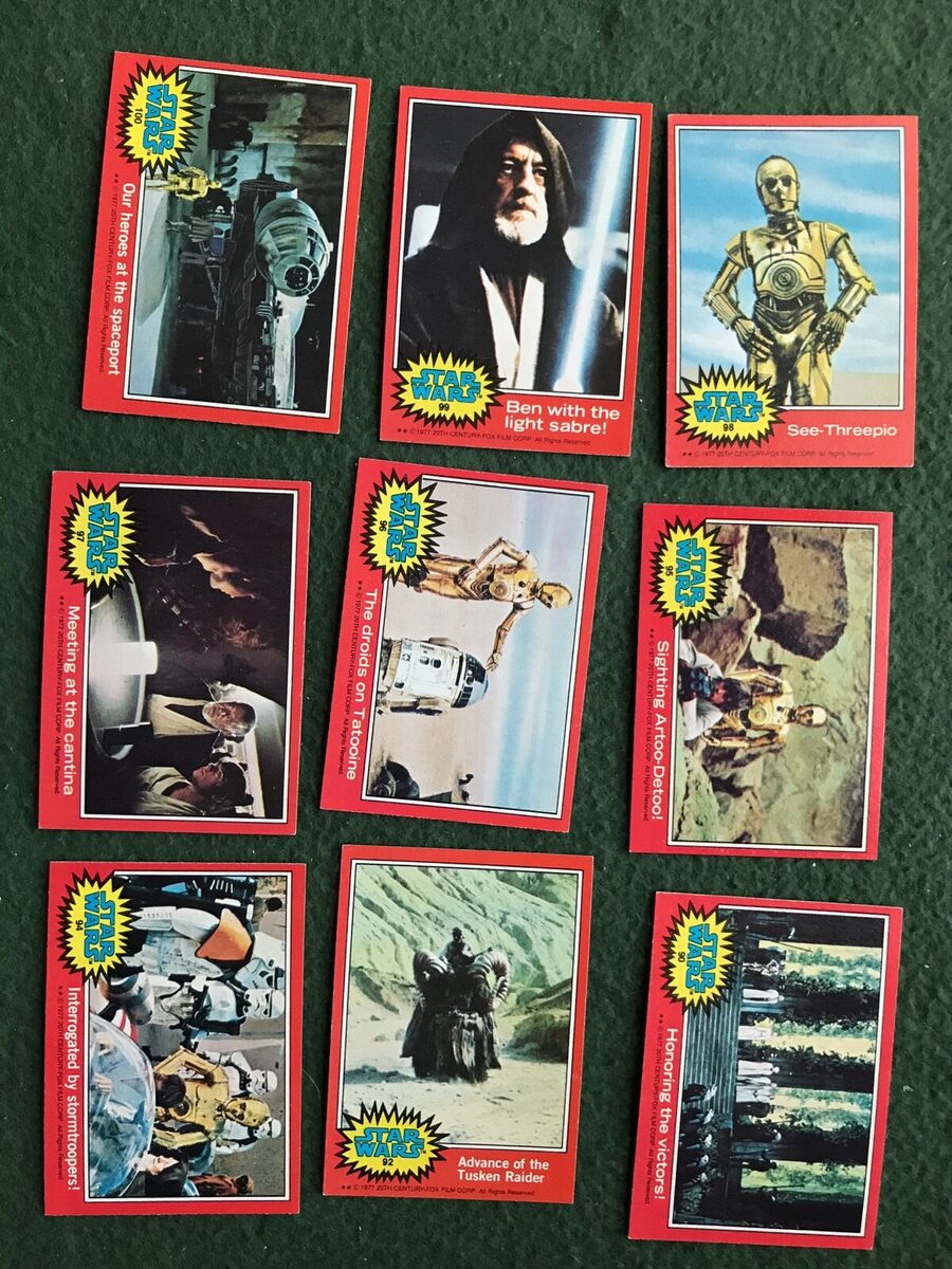 Lot of 9 Star Wars Topps Trading Cards ser 2 red border Lot of 9 Star Wars Topps Trading Cards ser 2 red border