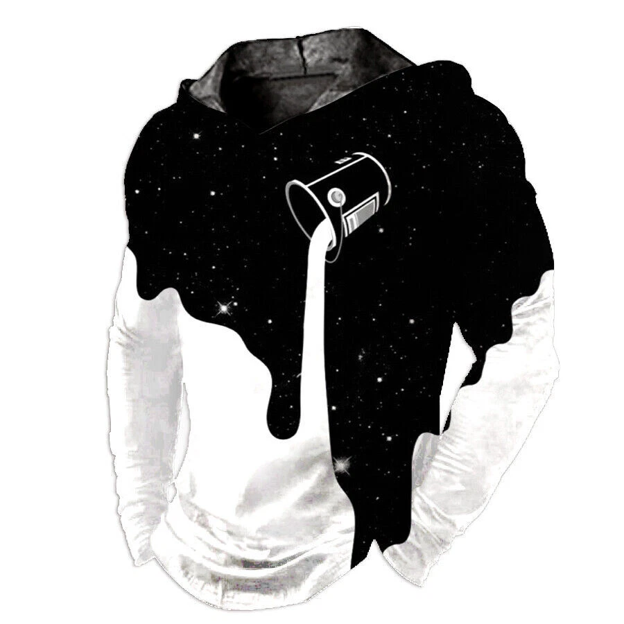 Sudadera Capucha Hombres Estrellado Cielo Novela Gráfico Sudadera Ligero Suave