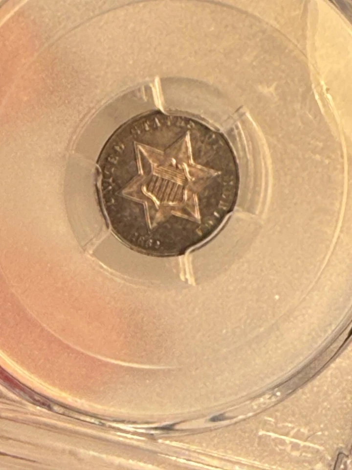 1862 3 centavos prata NGC PF-64 CAC - Imagem 3 de 4