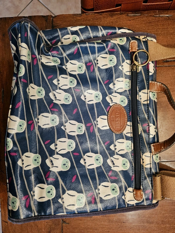 Lienzo recubierto con estampado de búho FOSSIL Y2k azul rosa  Foto 4 de 4