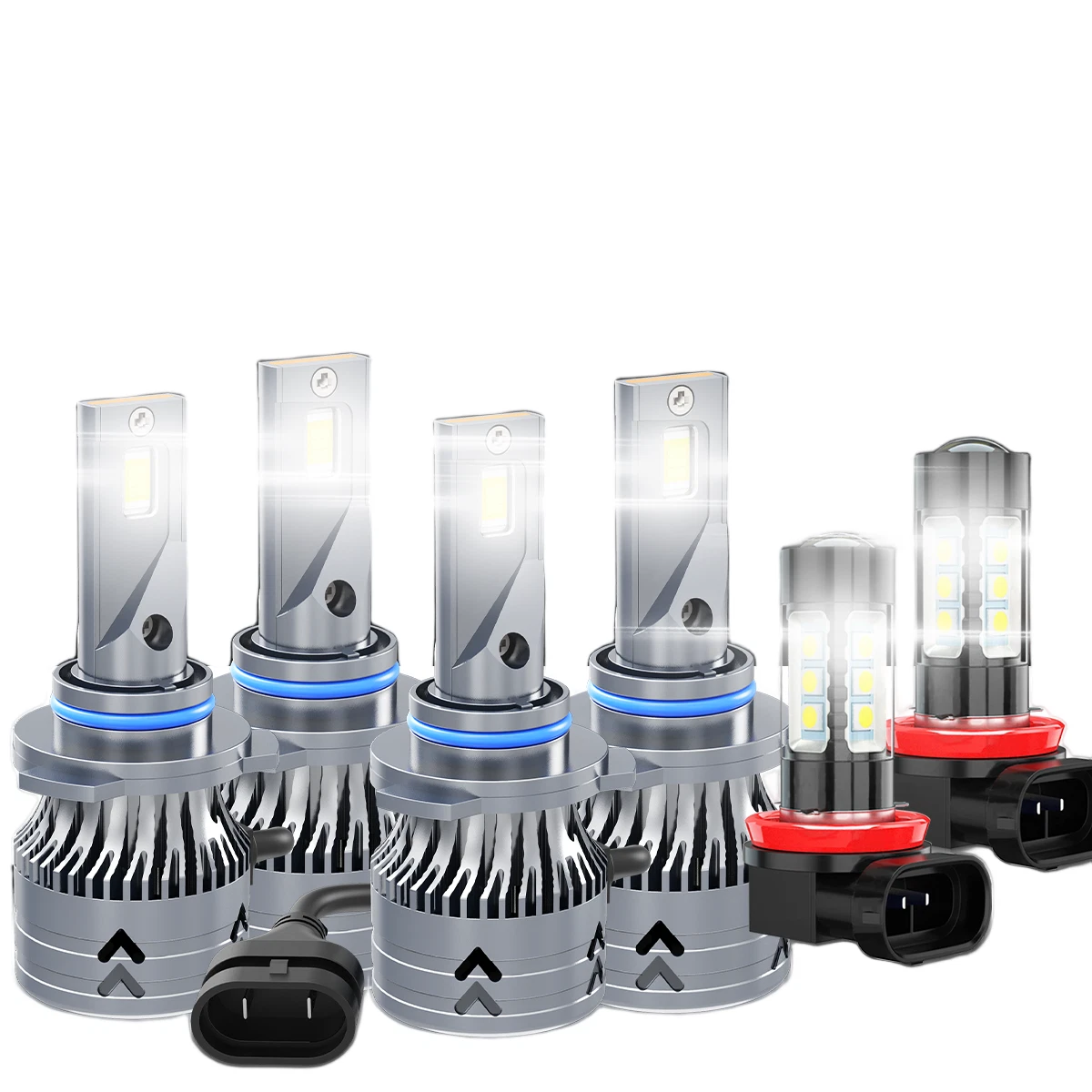 6x 9005 9006 H11 LED Combo Headlight High Low Beam Bulb White Fog Light Kit 110W