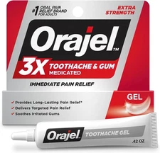 Orajel 3X for Toothache & Gum Pain: Maximum Gel Tube 0.42 Ounce (Pack of 1) 