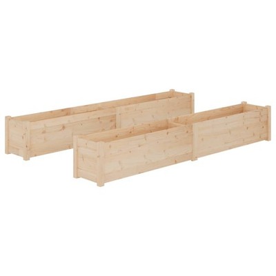 Planter Outdoor Patio Raised Garden Bed Flower Box Solid Wood Pine vidaXL