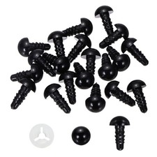10mm Safety Eyes, 30 Pcs Plastic Craft Eyes, Black