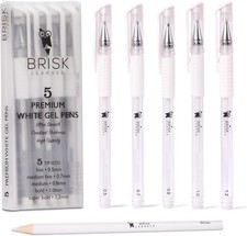 5-Pack White Gel Pens - Ideal for Drawing, Journaling, and Art Projects