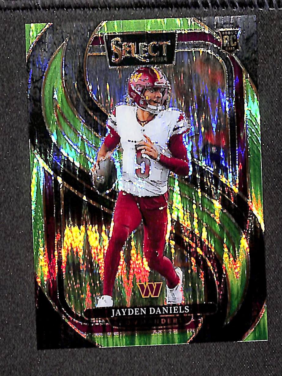 Jayden Daniels 2024 Panini Select Neon Green Prizm Shock #112 #/499