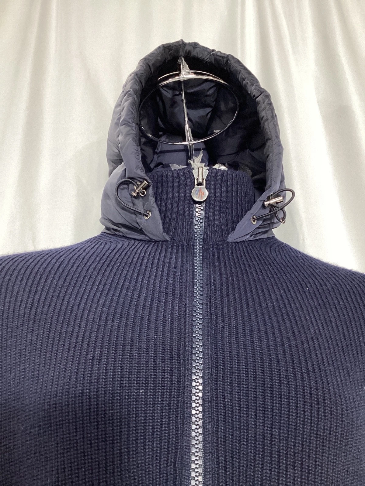 Moncler Felpa con Cappuccio Imbottita Full Zip In Poliammide Uomo Blu Taglia 48
