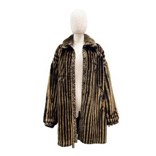 FENDI Size 40 EU Striped Acrylic Coat