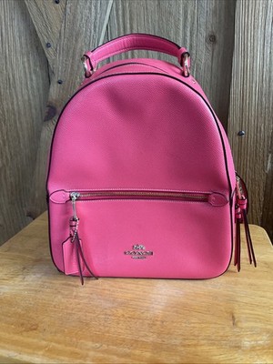 coach backpack Pebble Leather Hot Pink #76624 D2021