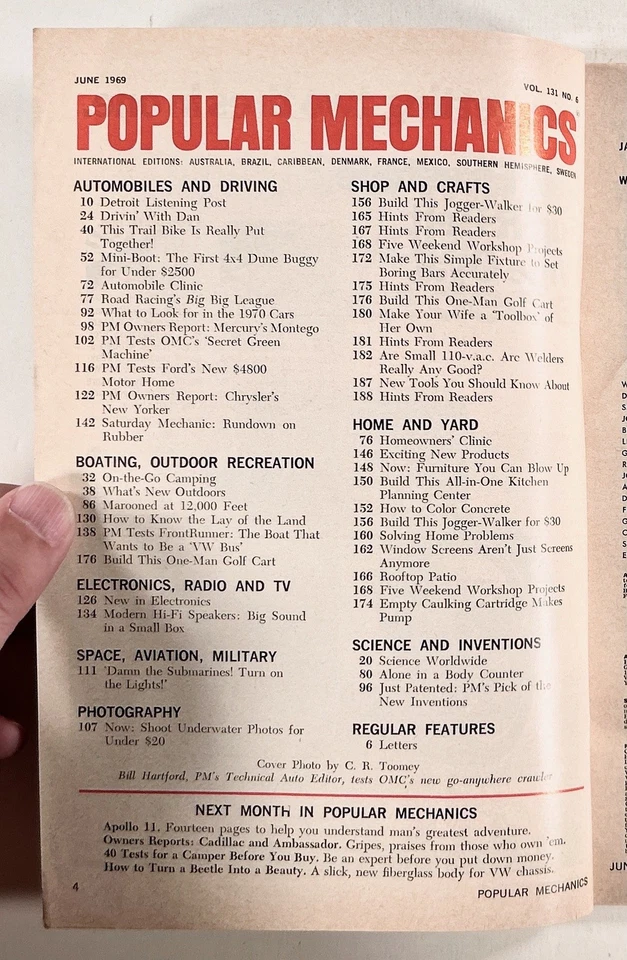 1969 Jun POPULAR MECHANICS auto-gyro flying FORD MOTOR HOME amphibious crawler - Image 4 of 4