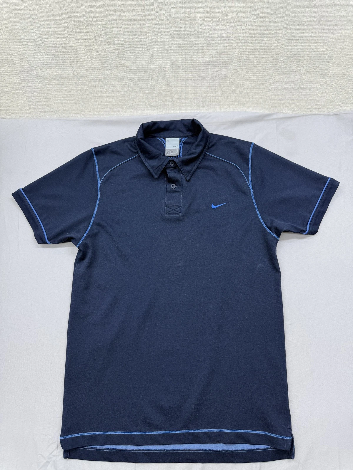 Nike Calle Ontario Navy Polo Shirt Mens M Short Sleeve Button Closure
