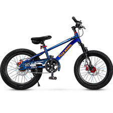 Kids Bike 18 Inch Blue Ages 6-9 with Adjustable Seat and Handlebar