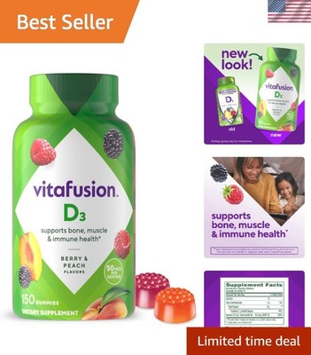 Delicious Vitamin D3 Gummies - Immune Support in Peach, Blackberry & Strawberry