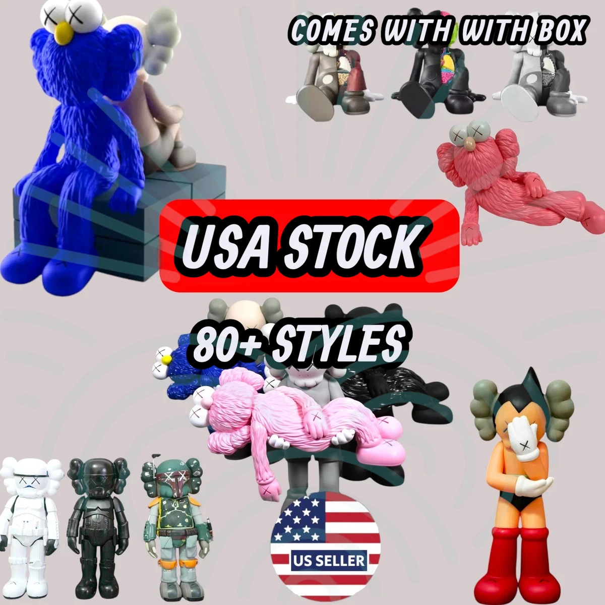 kaws Designer & Urban Vinyl Action Figure PVC Action Figures | eBay