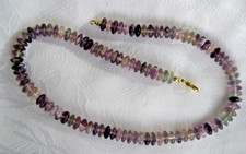 Edelstein Kette Linsenkette Turmaline Lilatöne ca 1 cm Durchmesser, 45cm Länge