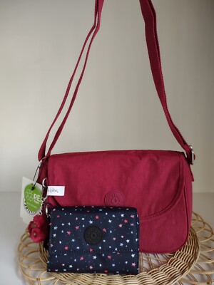 NWT Kipling Despina Set w/ Wallet, Regal Ruby/Joyful Cheer