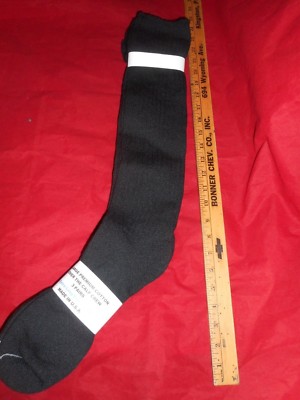 3 Pair of Pocono Premium Cotton Black Extra Long Extra Wide Socks 8-12 Made USA