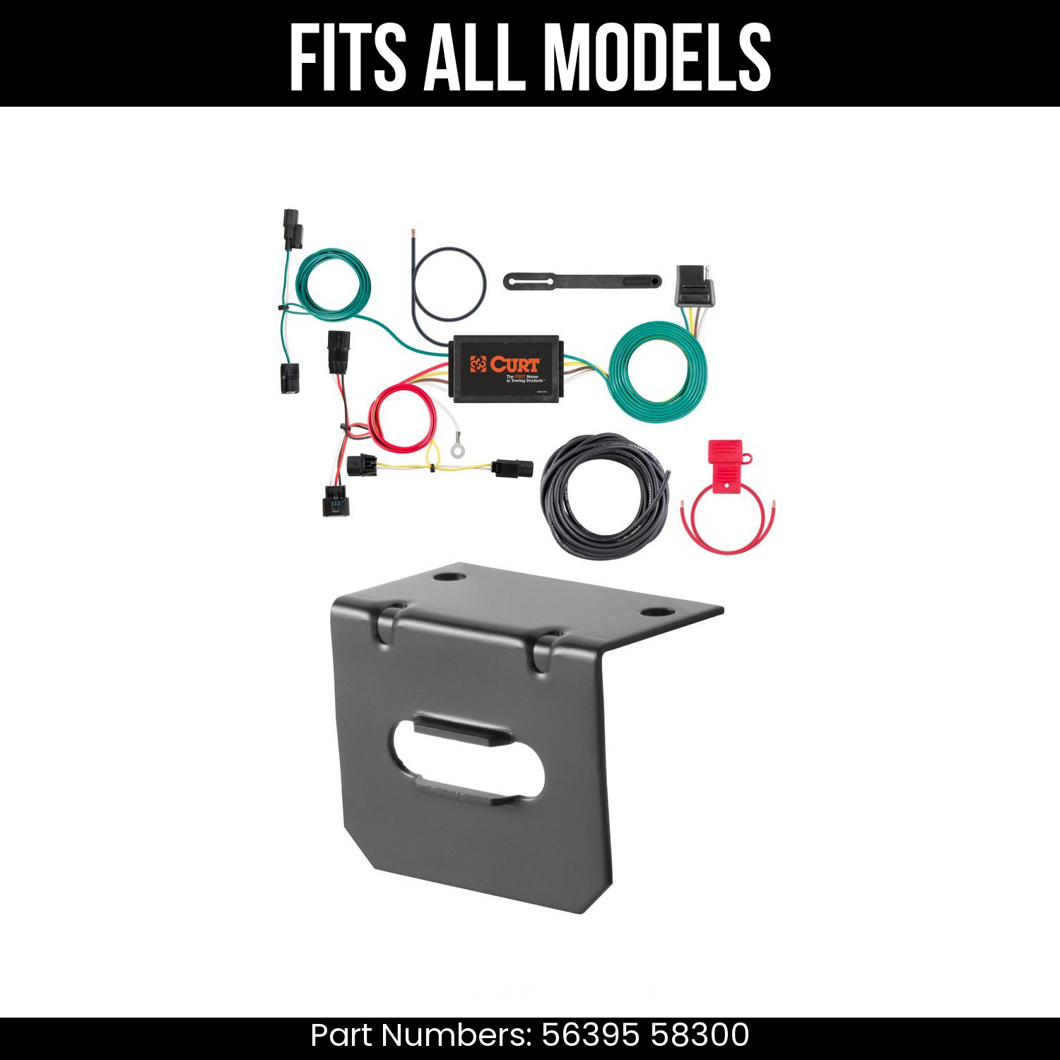 For 15-20 Honda Fit 4 Pin Trailer Wire Plug & Bracket Fits All Models Curt Kit