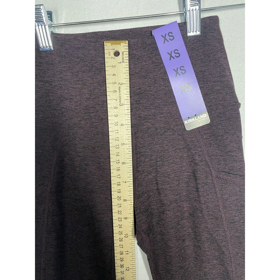 Kirkland Signature Mujer Cintura Alta Cepillada Leggings Bolsillos Talla XS Rojo Oscuro Foto 4 de 4