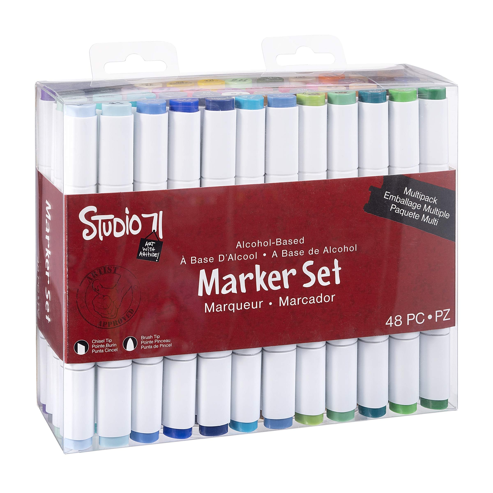 Darice Studio 71, Dual Tip, Alcohol-Based Marker Set, Multic
