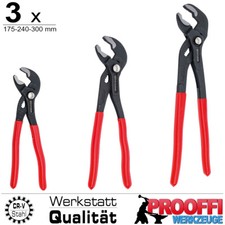 3-tlg Druckknopf Wasserpumpenzangen Set 175 240 300 mm Wapu Zange Rohr Schlüssel