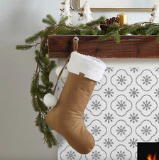 New Koolaburra by UGG Australia Faux Suede Sherpa Koola Christmas Stocking Pom