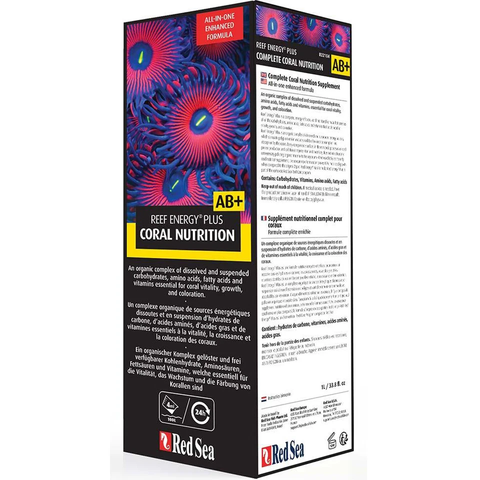 Red Sea Reef Energy Plus AB+ Coral Nutrition 1 litro todo en uno coral súper alimento Foto 2 de 2