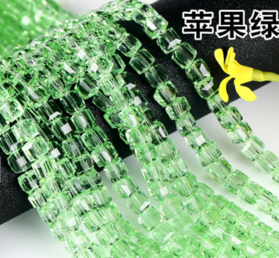 4mm 6mm 8mm Crystal Glass Cube Faceted Loose Crafts Beads Lot