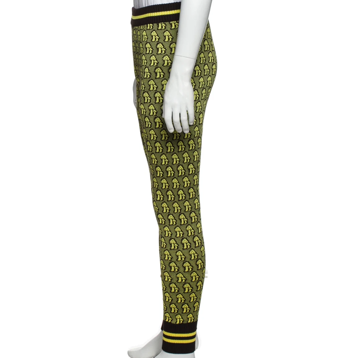 New GUCCI mens z M pants leggings Mushroom Print Jacquard Knitted