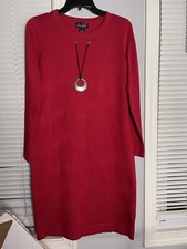 Womens questions RED dress Sweater STRETCH SIZE S